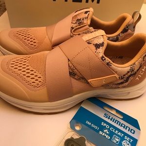 TIEM cycling shoes.  New. Size 8, with cleats